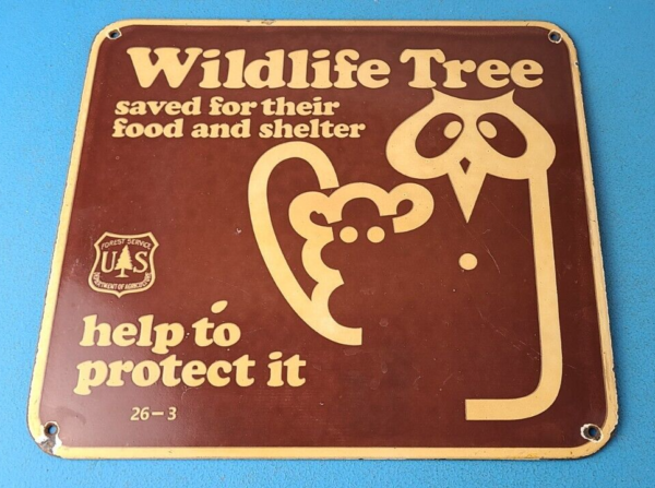 Vintage Forest Service Porcelain Sign Protect Wildlife Gas Pump Sign 305762323320