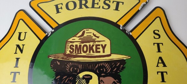 Vintage Forest Service Sign - Smokey the Bear Porcelain Gas Station Pump Sign - Image 3