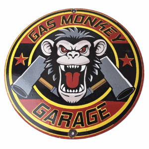 Vintage Gas Monkey Garage Porcelain Sign - Gas Pump Service Station Shop Sign