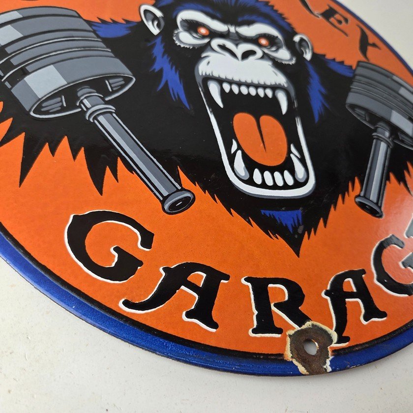 Vintage Gas Monkey Garage Porcelain Sign - Shop Engine Service Gas Pump Sign - Image 11
