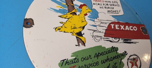 Vintage Gasoline Porcelain Sign Texaco Gas Chicken Ad Filling Station Oil Sign 305109099070 5