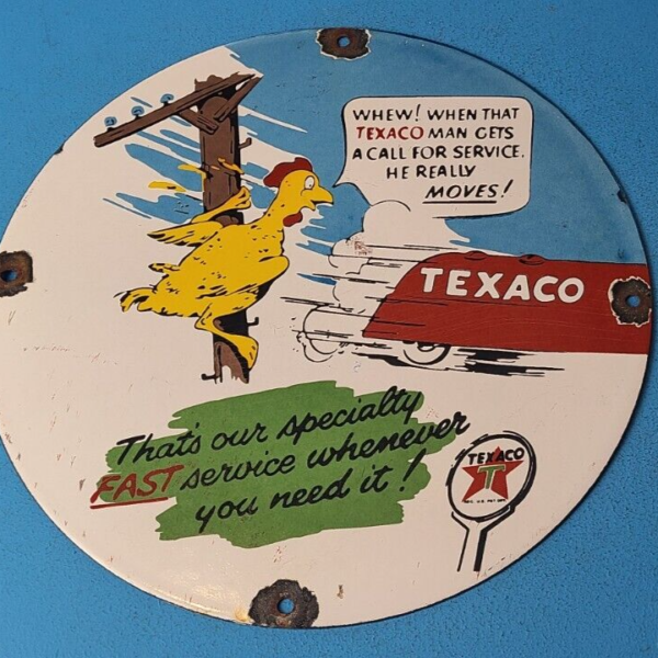 Vintage Gasoline Porcelain Sign Texaco Gas Chicken Ad Filling Station Oil Sign 305109099070