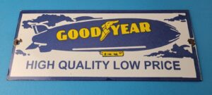 Vintage Goodyear Blimp Sign Porcelain Service Tires Advertising Sign 305867589830