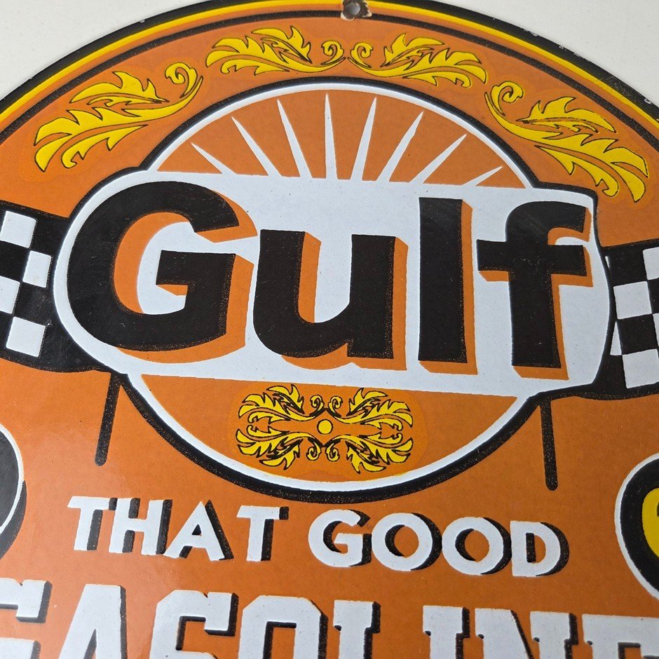 Vintage Gulf Sign - Service Station Gas That Good Gulf Service Sign - Image 3