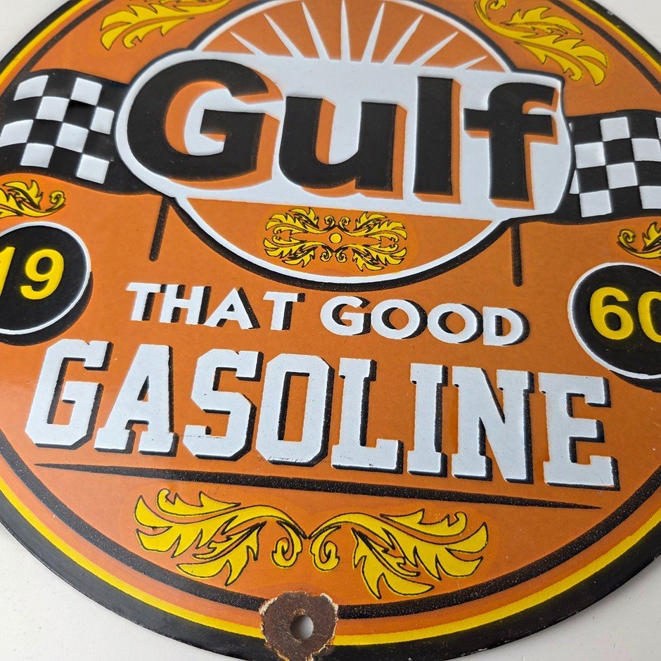 Vintage Gulf Sign - Service Station Gas That Good Gulf Service Sign - Image 4