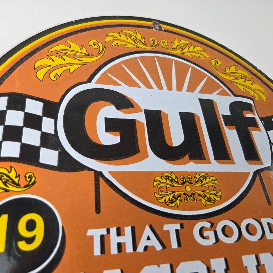 Vintage Gulf Sign - Service Station Gas That Good Gulf Service Sign - Image 5