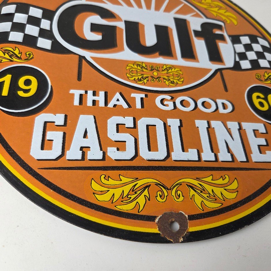 Vintage Gulf Sign - Service Station Gas That Good Gulf Service Sign - Image 7