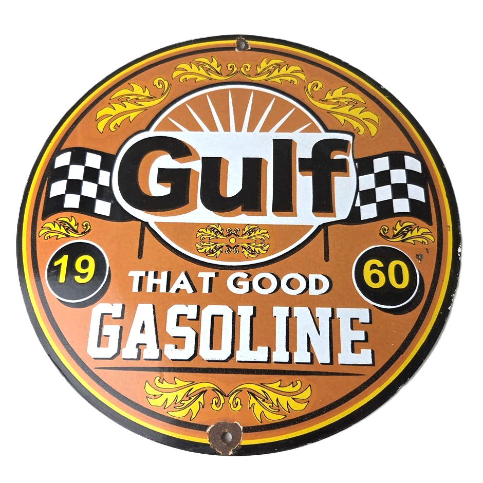 Vintage Gulf Sign - Service Station Gas That Good Gulf Service Sign