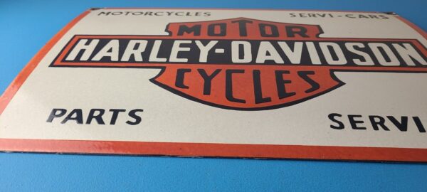 Vintage Harley Davidson Motorcycle Sign Large Porcelain Parts Gas Pump Sign 305730134030 11