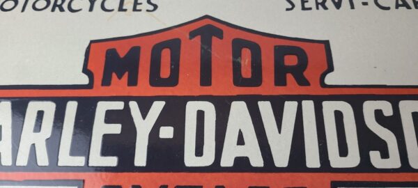 Vintage Harley Davidson Motorcycle Sign Large Porcelain Parts Gas Pump Sign 305730134030 2