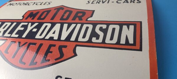 Vintage Harley Davidson Motorcycle Sign Large Porcelain Parts Gas Pump Sign 305730134030 8