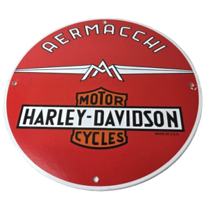Vintage Harley Davidson Motorcycles Sign - Aermacchi Porcelain Gas Pump Sign