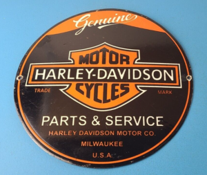 Vintage Harley Davidson Motorcycles Sign Parts Service Porcelain Gas Pump Sign 305898970720