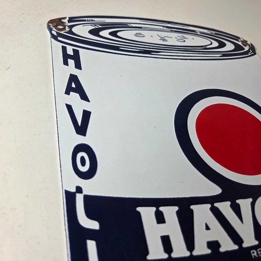 Vintage Havoline Motor Oil Sign - Motor Oil Bucket Quart Can Gas Porcelain Sign - Image 5