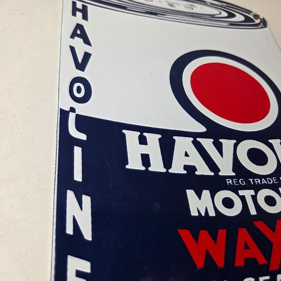 Vintage Havoline Motor Oil Sign - Motor Oil Bucket Quart Can Gas Porcelain Sign - Image 6