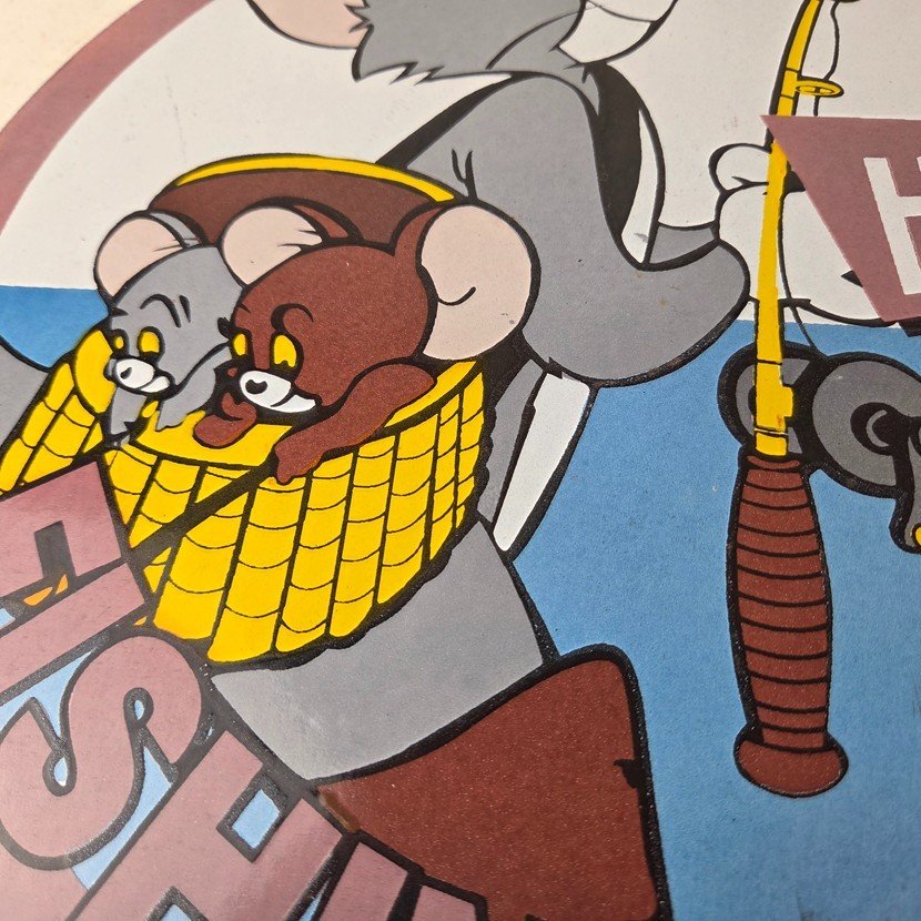 Vintage Heddon Fishing Lures Sign - Fish Tackle Gas Advertisement Porcelain Sign - Image 4