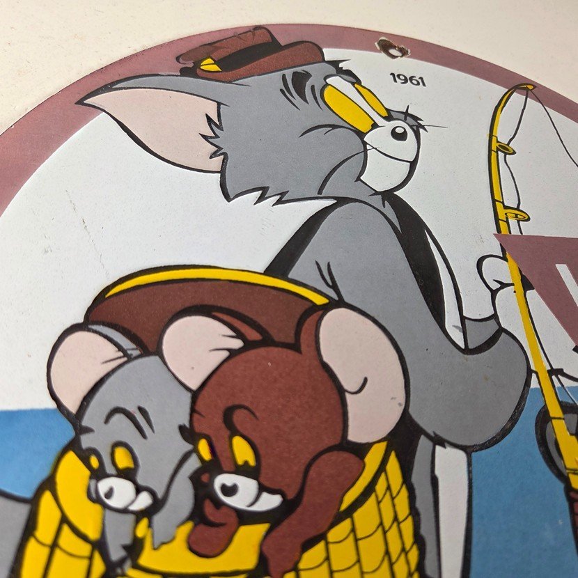 Vintage Heddon Fishing Lures Sign - Fish Tackle Gas Advertisement Porcelain Sign - Image 5