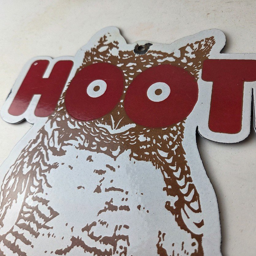 Vintage Hooters Sign - Chicken Wing Restaurant Owl Gas Pump Porcelain Diner Sign - Image 11