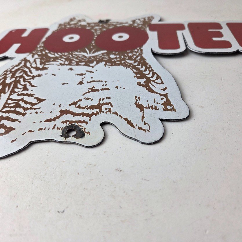 Vintage Hooters Sign - Chicken Wing Restaurant Owl Gas Pump Porcelain Diner Sign - Image 14