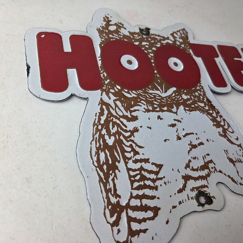 Vintage Hooters Sign - Chicken Wing Restaurant Owl Gas Pump Porcelain Diner Sign - Image 6