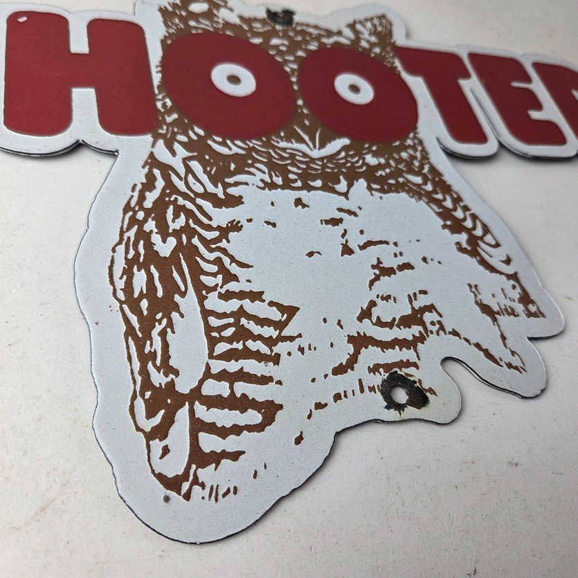 Vintage Hooters Sign - Chicken Wing Restaurant Owl Gas Pump Porcelain Diner Sign - Image 10