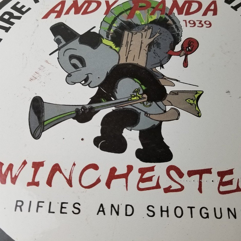 Vintage Hunting Sign - Winchester Rifles Firearms Advertisement Porcelain Sign - Image 4