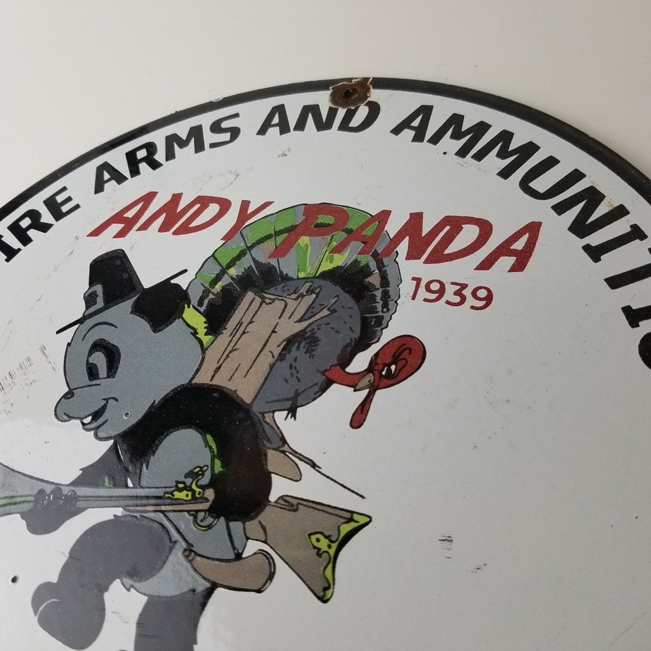 Vintage Hunting Sign - Winchester Rifles Firearms Advertisement Porcelain Sign - Image 8