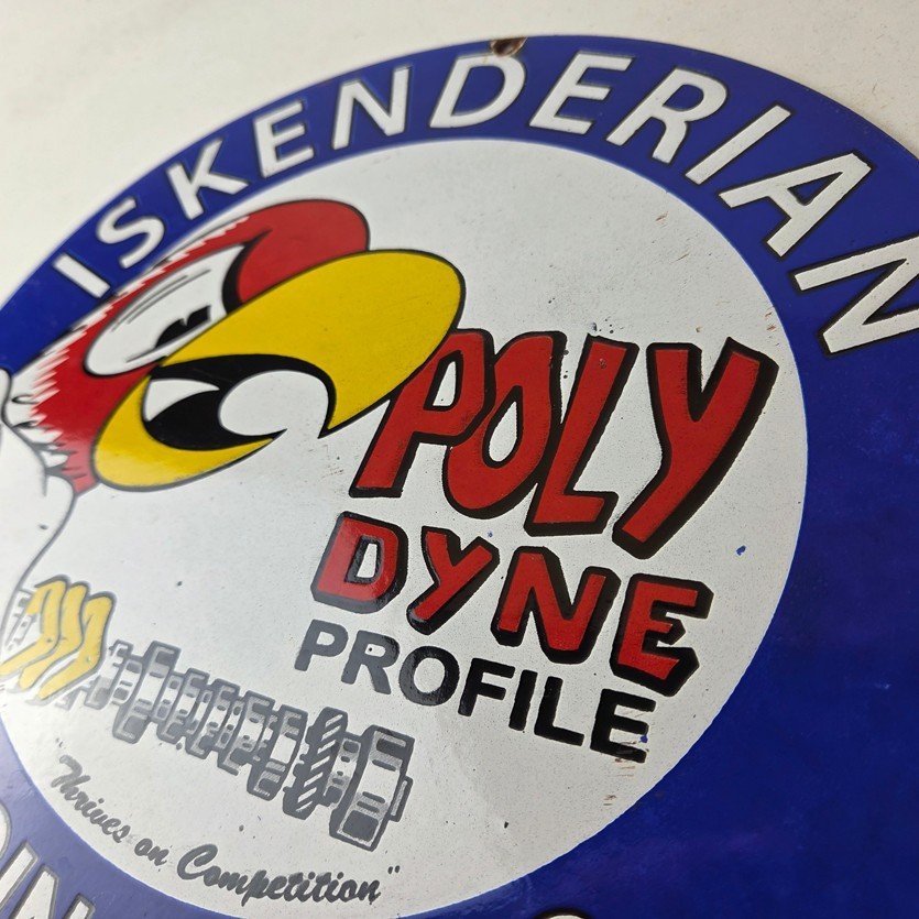 Vintage Iskenderian Racing Cams Porcelain Sign - Mod Rod Auto Gas Pump Shop Sign - Image 12