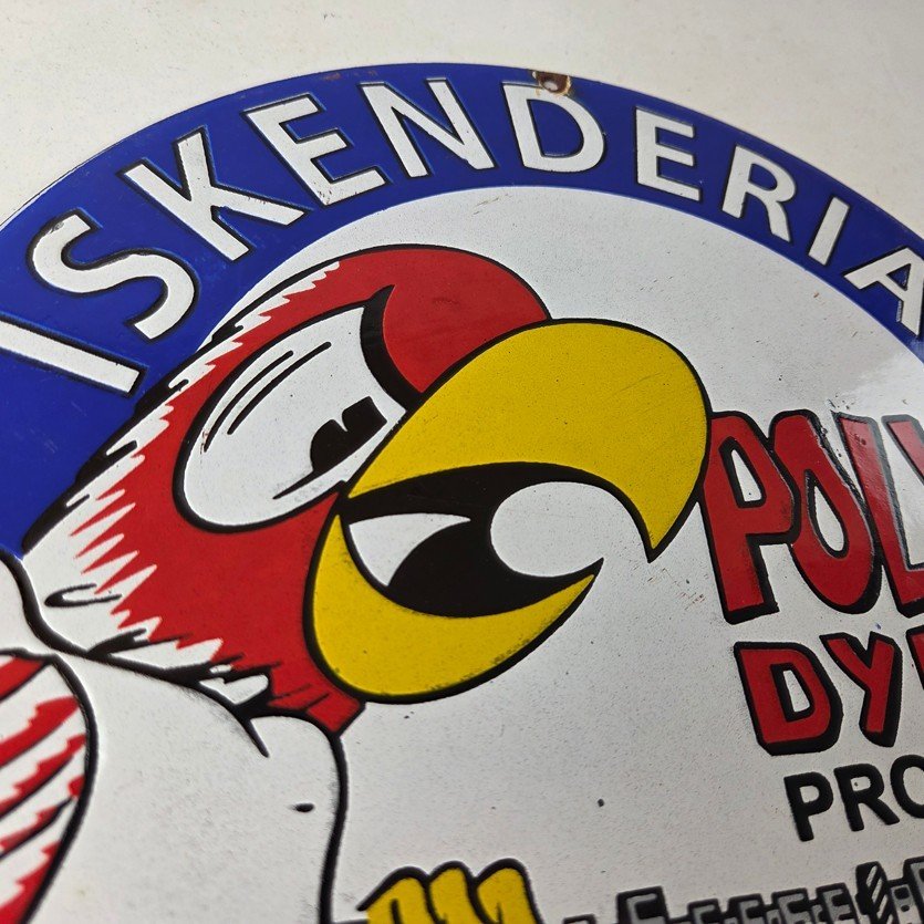 Vintage Iskenderian Racing Cams Porcelain Sign - Mod Rod Auto Gas Pump Shop Sign - Image 5