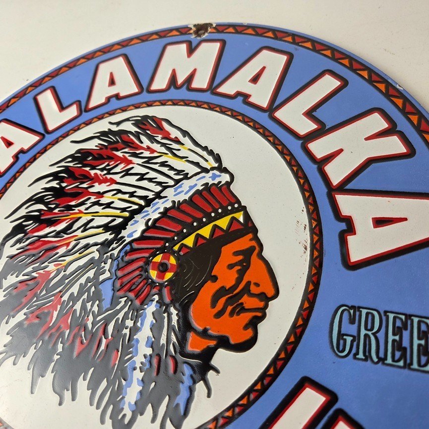 Vintage Kalamalka Gasoline Porcelain Sign - Gas Service Station Pump Sign - Image 12