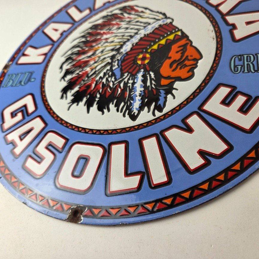 Vintage Kalamalka Gasoline Porcelain Sign - Gas Service Station Pump Sign - Image 14
