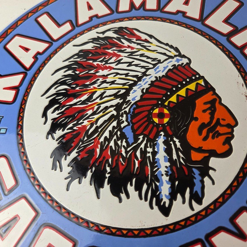 Vintage Kalamalka Gasoline Porcelain Sign - Gas Service Station Pump Sign - Image 3