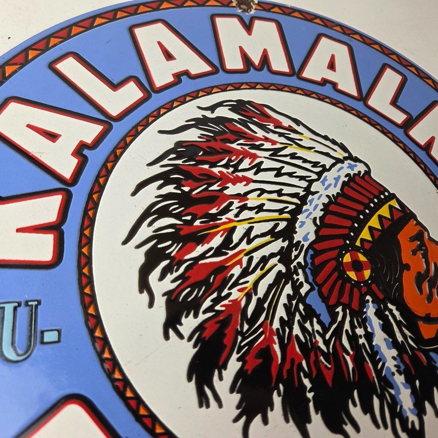 Vintage Kalamalka Gasoline Porcelain Sign - Gas Service Station Pump Sign - Image 5