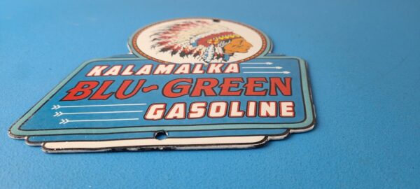 Vintage Kalamalka Gasoline Sign Gas Service Station Pump Porcelain Sign 305825619050 10