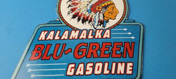 Vintage Kalamalka Gasoline Sign Gas Service Station Pump Porcelain Sign 305825619050 3