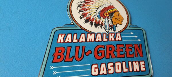 Vintage Kalamalka Gasoline Sign Gas Service Station Pump Porcelain Sign 305825619050 5