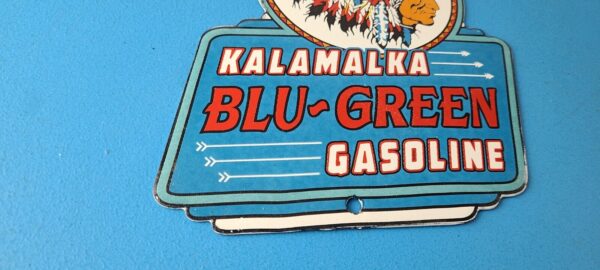 Vintage Kalamalka Gasoline Sign Gas Service Station Pump Porcelain Sign 305825619050 6