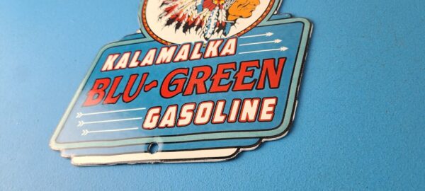 Vintage Kalamalka Gasoline Sign Gas Service Station Pump Porcelain Sign 305825619050 9