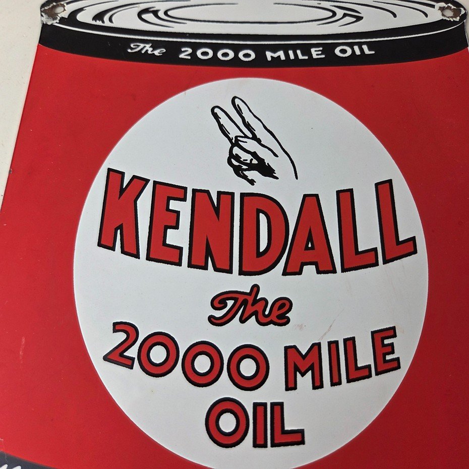Vintage Kendall Motor Oil Sign - Motor Oil Bucket Quart Can Gas Porcelain Sign - Image 3