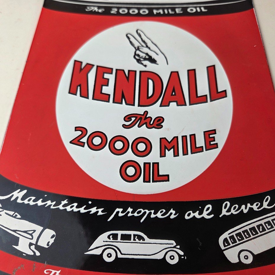 Vintage Kendall Motor Oil Sign - Motor Oil Bucket Quart Can Gas Porcelain Sign - Image 4