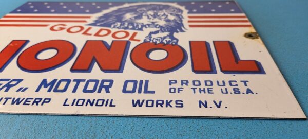 Vintage Lion Oil Sign Service Station Gas Pump Goldol Porcelain Sign 305751875570 10