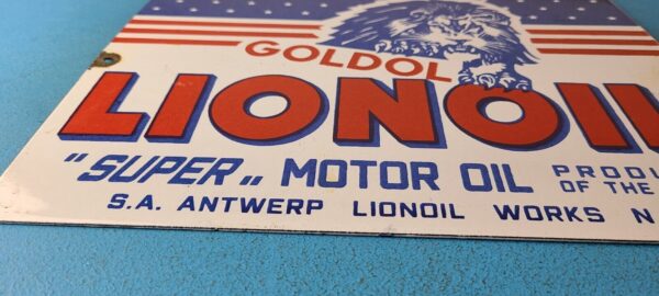 Vintage Lion Oil Sign Service Station Gas Pump Goldol Porcelain Sign 305751875570 11