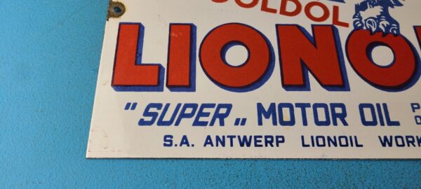 Vintage Lion Oil Sign Service Station Gas Pump Goldol Porcelain Sign 305751875570 6