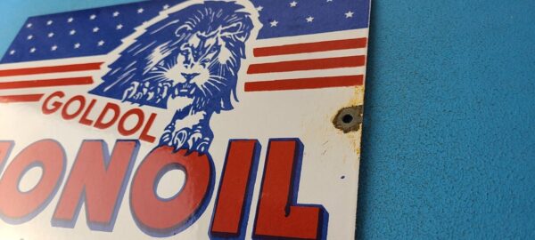 Vintage Lion Oil Sign Service Station Gas Pump Goldol Porcelain Sign 305751875570 8