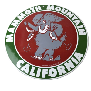 Vintage Mammoth Mountain Sign - California Ski Park Gas Pump Porcelain Sign