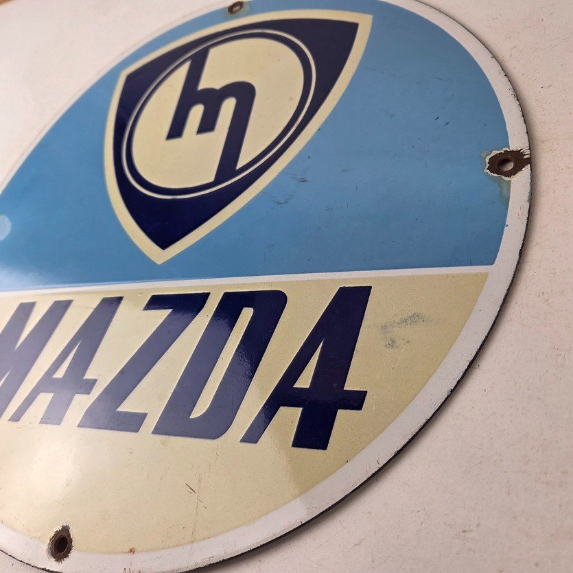 Vintage Mazda Porcelain Sign - Automobiles Mechanic Repair Shop Gas Pump Sign - Image 13