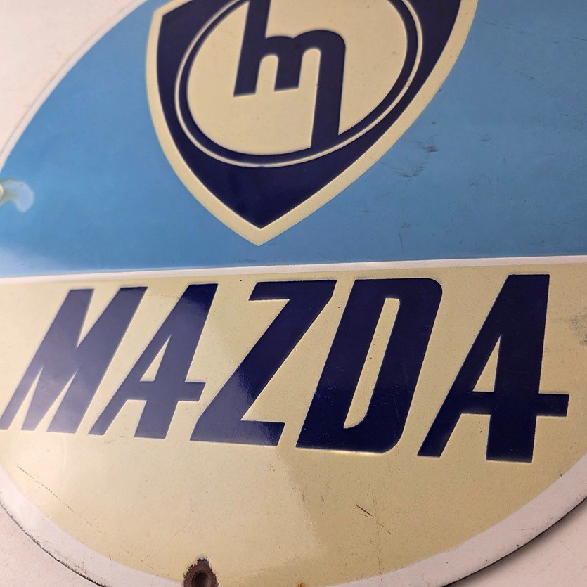 Vintage Mazda Porcelain Sign - Automobiles Mechanic Repair Shop Gas Pump Sign - Image 4