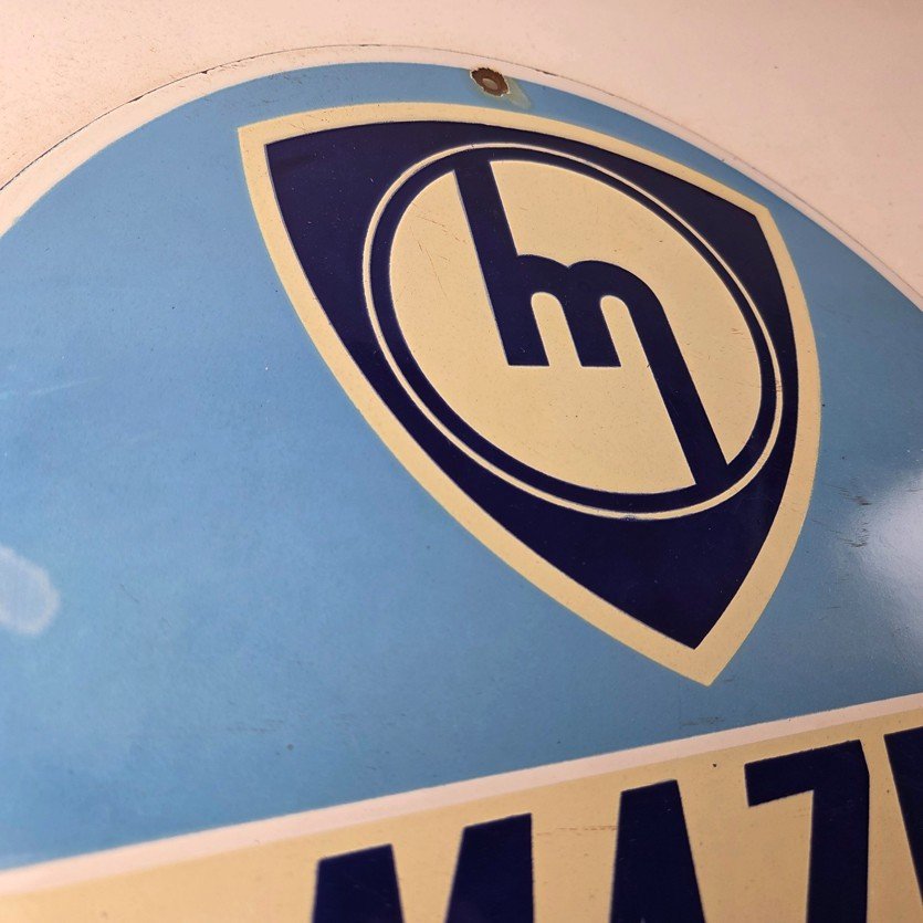 Vintage Mazda Porcelain Sign - Automobiles Mechanic Repair Shop Gas Pump Sign - Image 5