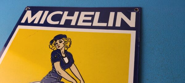 Vintage Michelin Tires Sign Gas Oil Pump Chevron Service Sign 305786733680 7