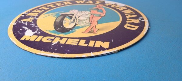 Vintage Michelin Tires Sign Gas Oil Pump Plate Garage Motorcycle Service Sign 305778793980 10